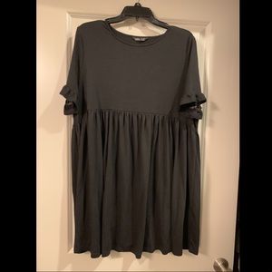 Black Ruffle Maternity Dress